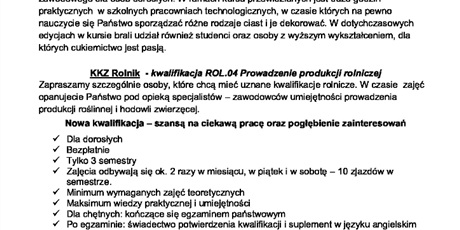 Zaproszenie - Kwalifikacyjne Kursy Zawodowe 2024/2025 r. - aktualne  informacje w sekretariacie szkoły